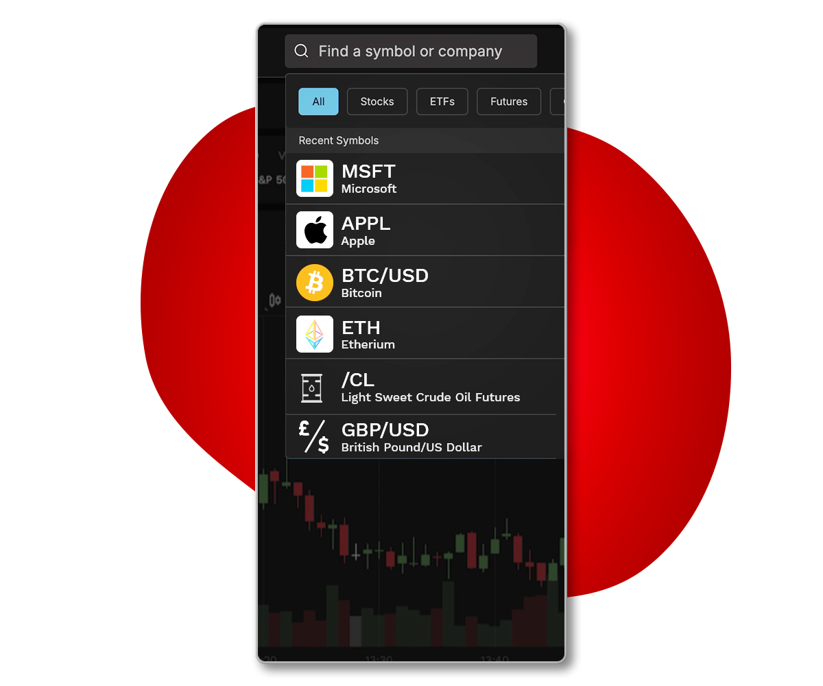 mobile device showing products