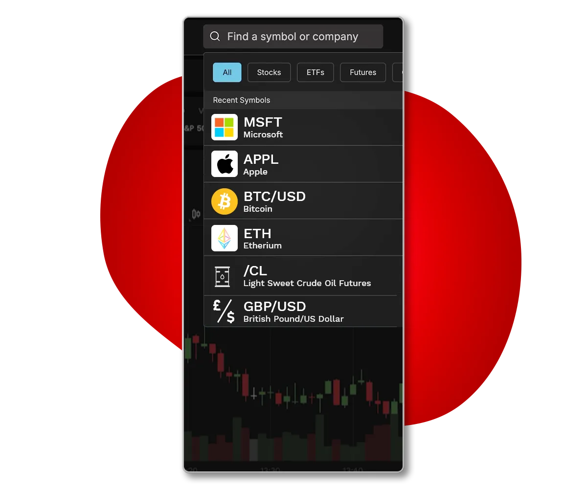 mobile device showing products