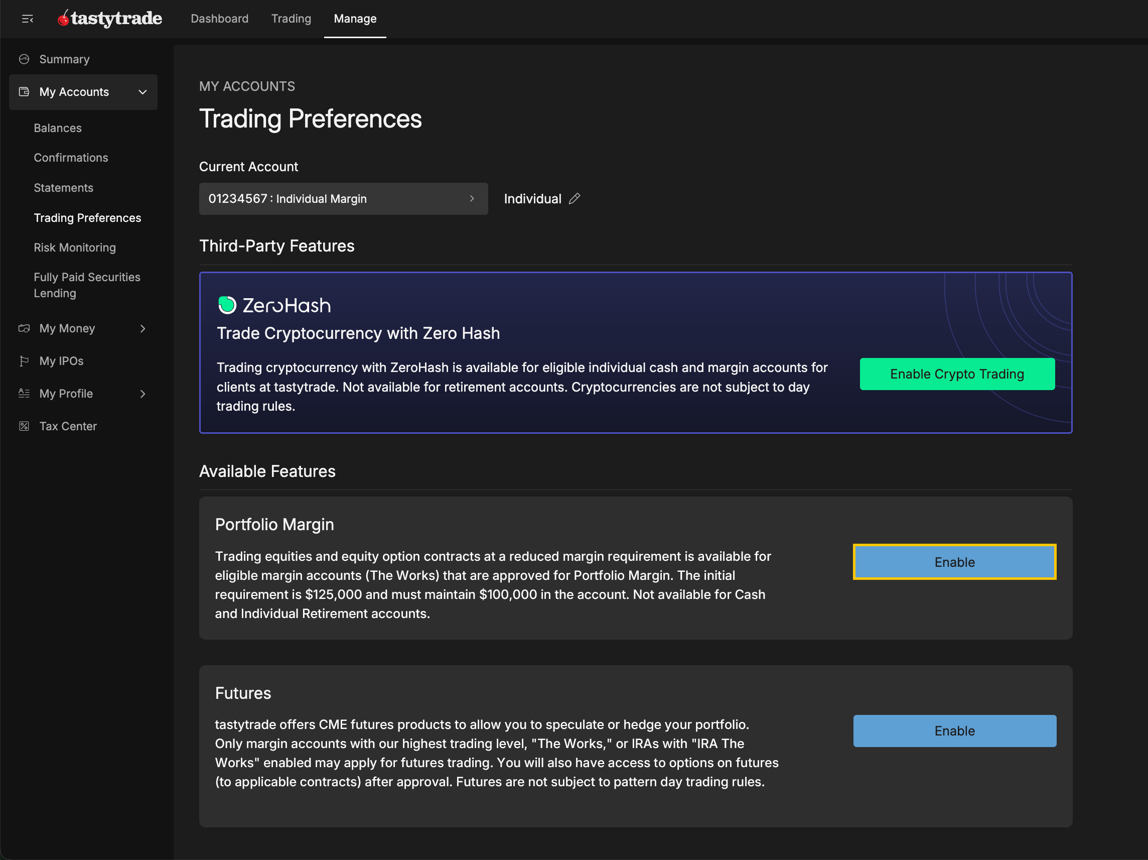 how to enable portfolio margin step 2 tastytrade