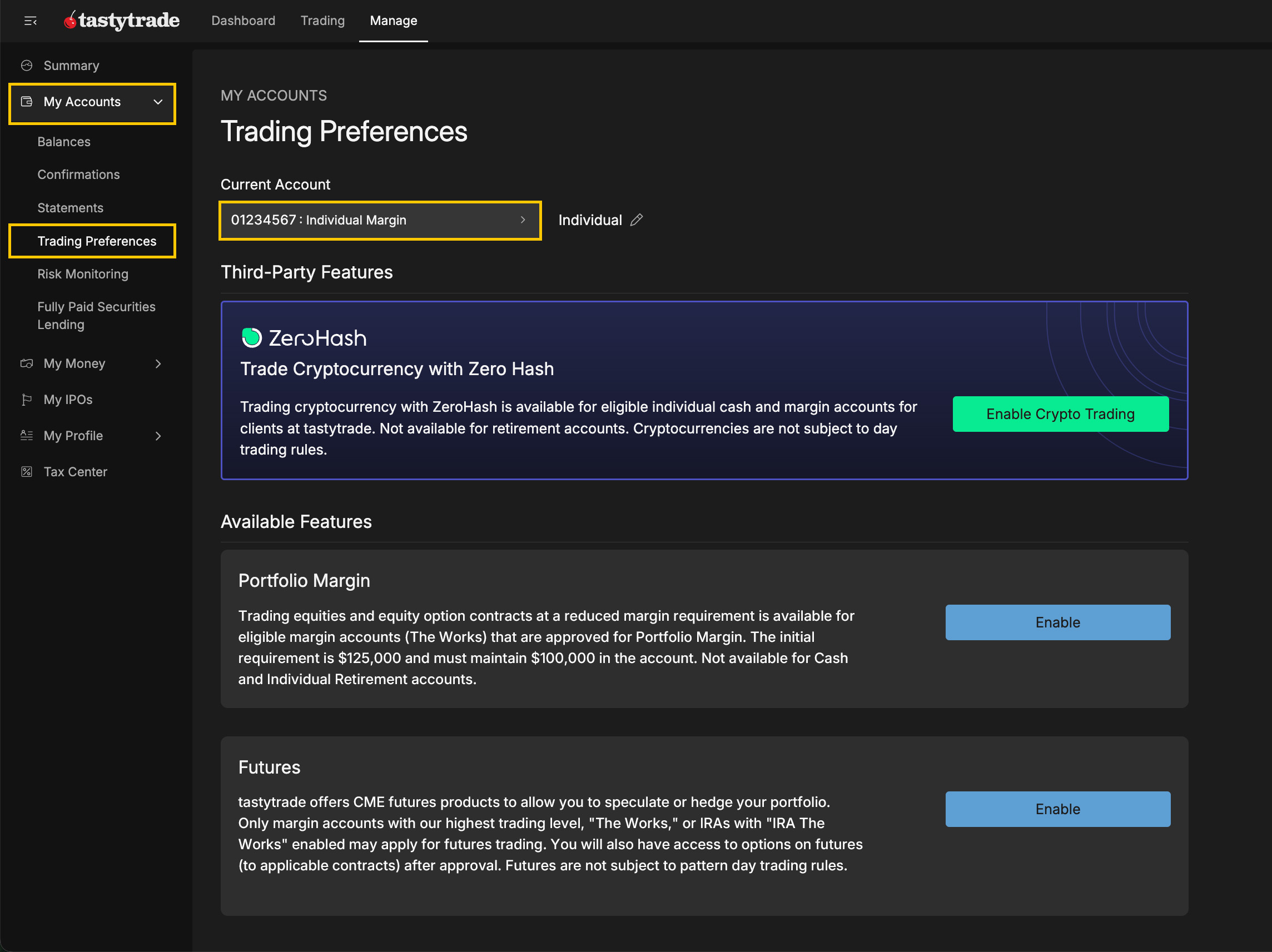 how to enable portfolio margin step 1