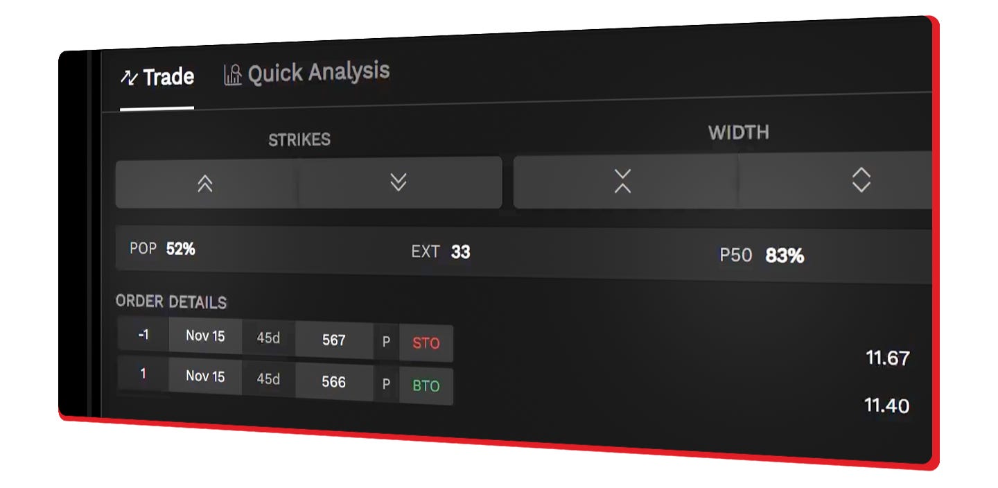 POP & P50 in the tastytrade platform
