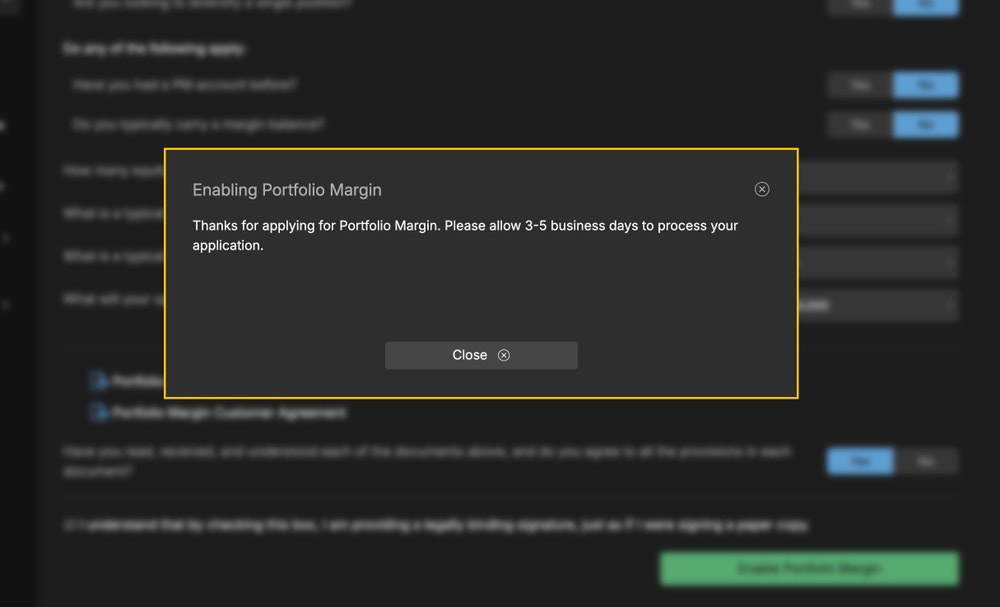 how to enable portfolio margin step 6 tastytrade
