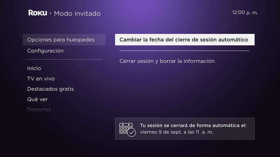 Cómo cambiar la fecha de cierre de sesión del Modo invitado