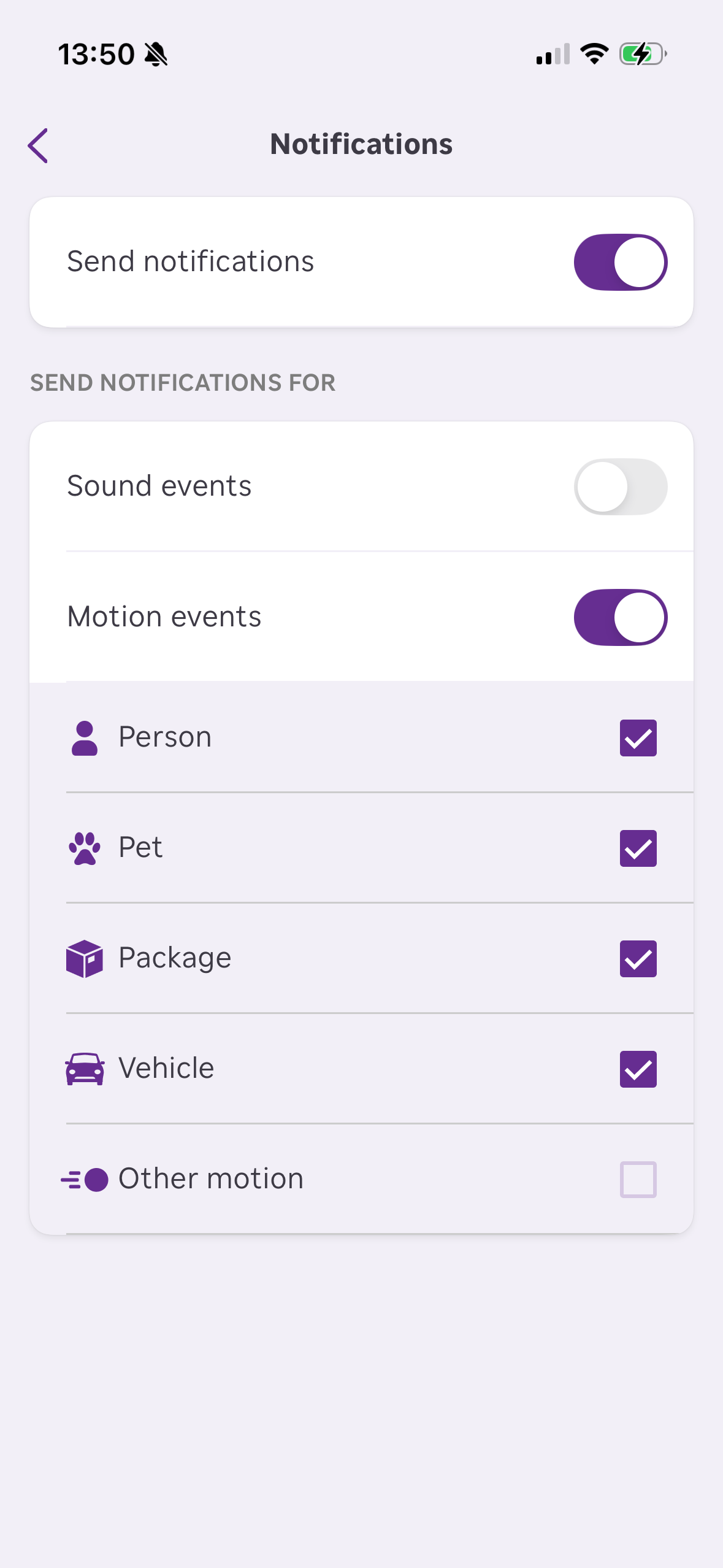 Roku other motion settings