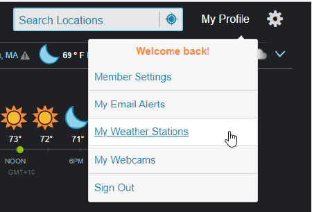 Weather Underground account