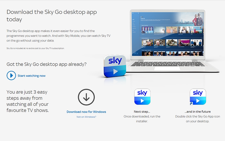 Sky Go On My Laptop