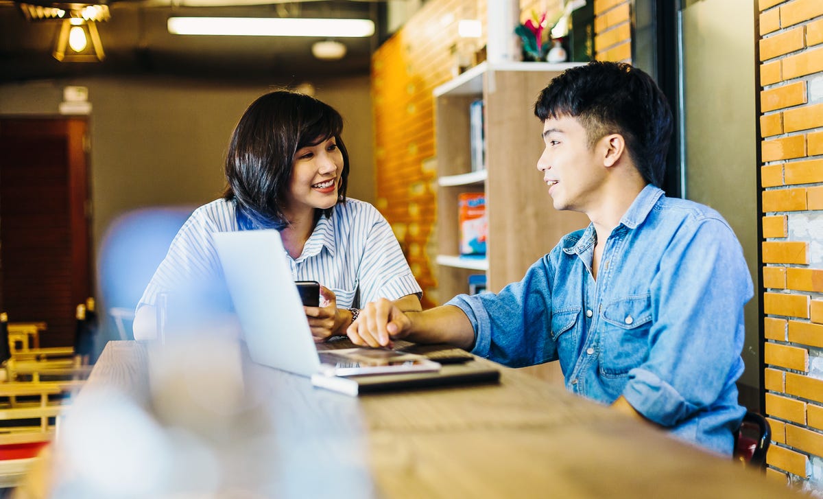 Student and teacher during a Berlitz language class