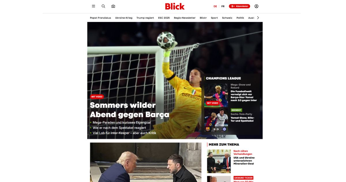 Blick mit blockierter Werbung dank Brave