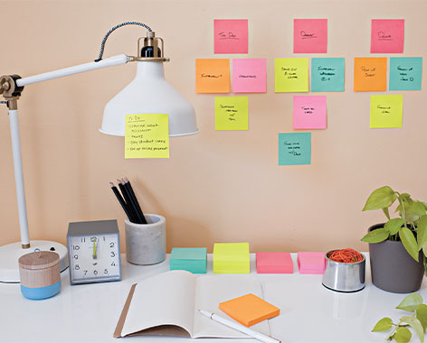 Languettes standard avec distributeur pratique Post-it, rose/vert