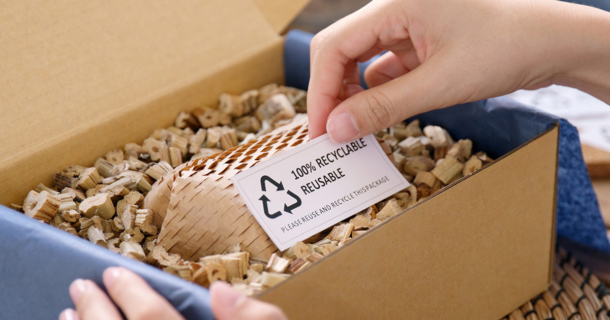 Verpackungsmaterial aus Recyclingpapier