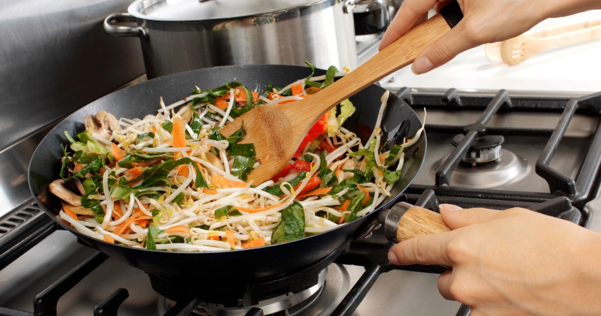 Poêle wok aux légumes