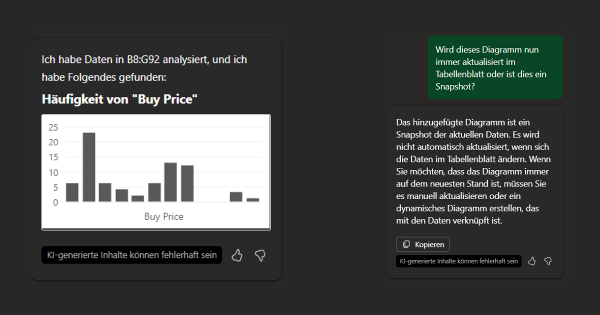 Insights und Datenanalyse in Excel mit Copilot