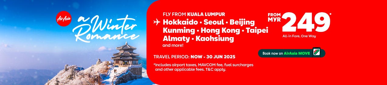 All-in one-way fare from MYR 249*