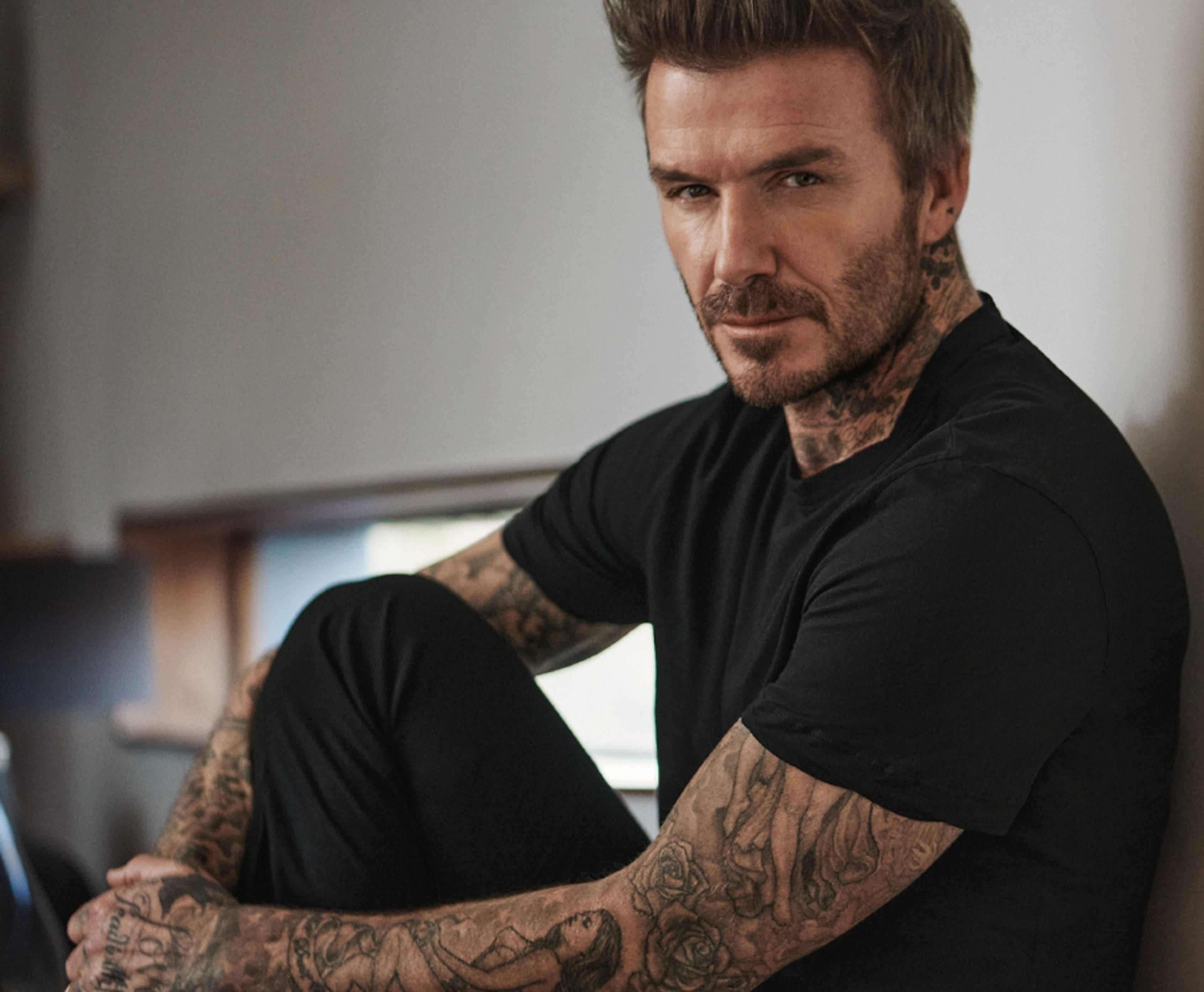 Beckham Fragrances, David Beckham seated