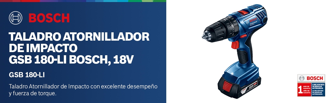 Taladro Atornillador Percutor A Bateria Bosch 18v Gsb180-li