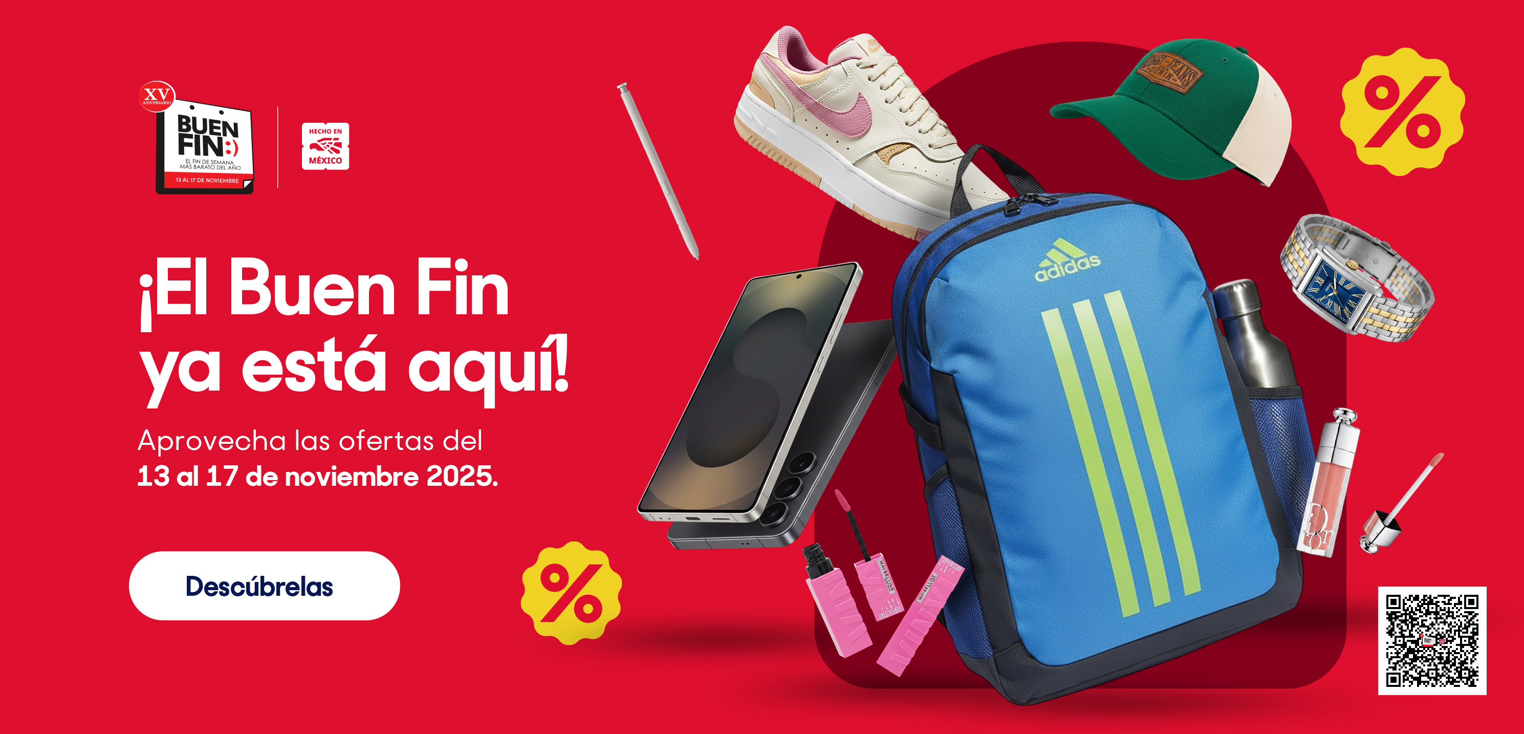 Logo de Buen Fin 2025. ¡El Buen Fin ya está aquí! Aprovecha las ofertas del 13 al 17 de noviembre 2025. Pulsa aquí para descubrirlas.