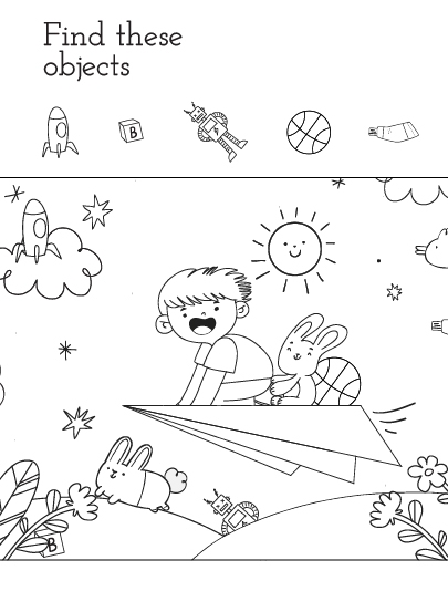 Coloring Page for Kids, Color the Parts of the Object According To