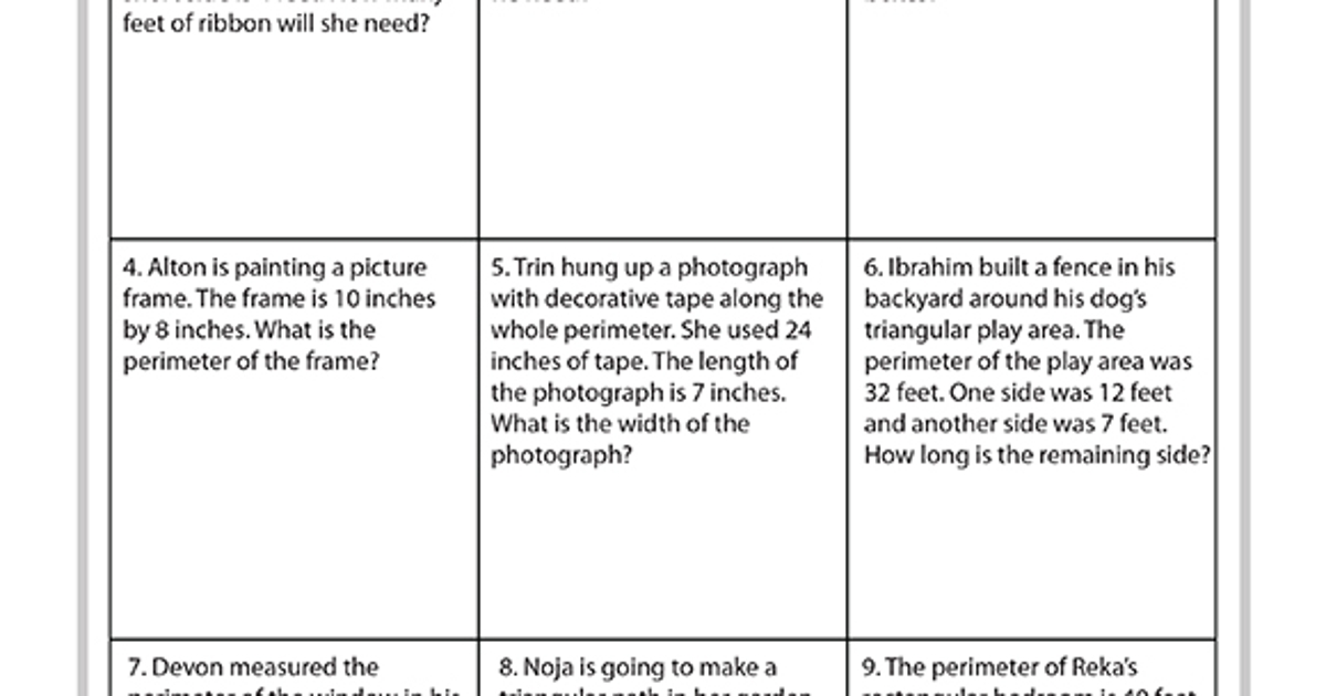 Printables Polygon Perimeter Word Problems HP® Official Site