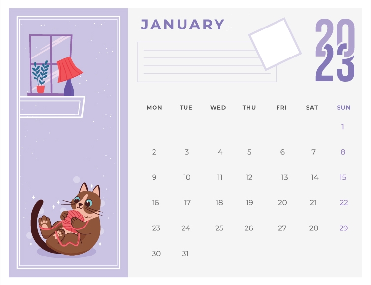 Printables - 2023 Decorative Monthly Calendar 3 (Jan-Dec) | HP ...