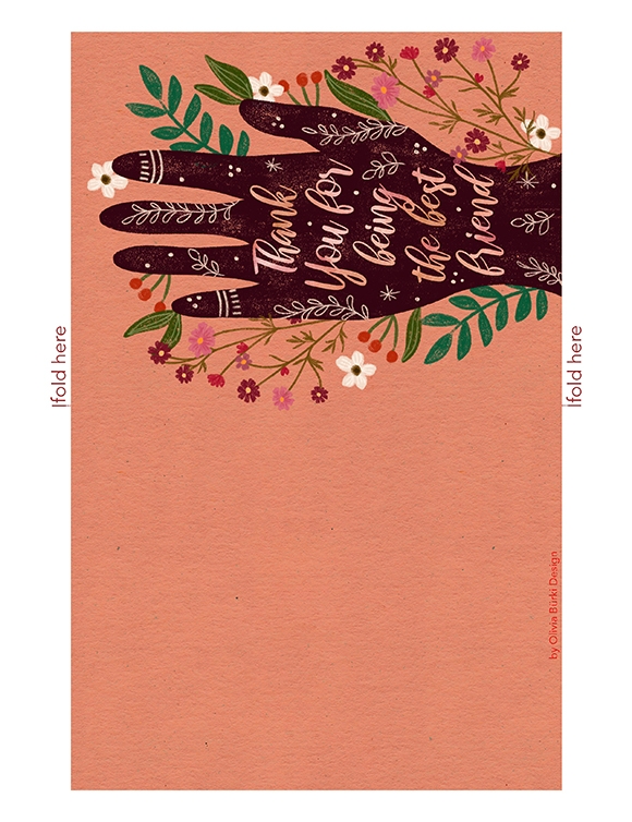 Printables Best Friend Thank You Card HP® Official Site