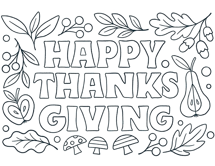 thanks giving coloring pages placemat