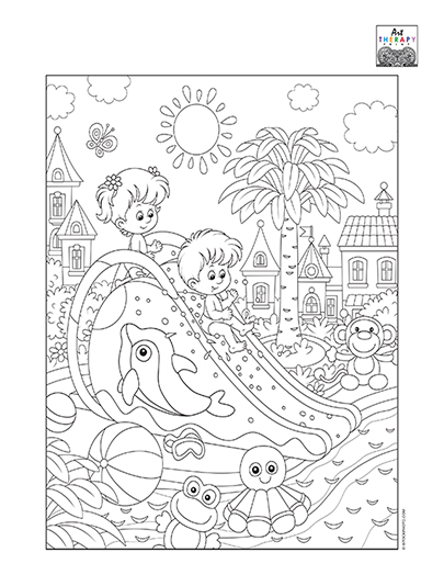 Summer Play Pattern - The image shows a summer scene