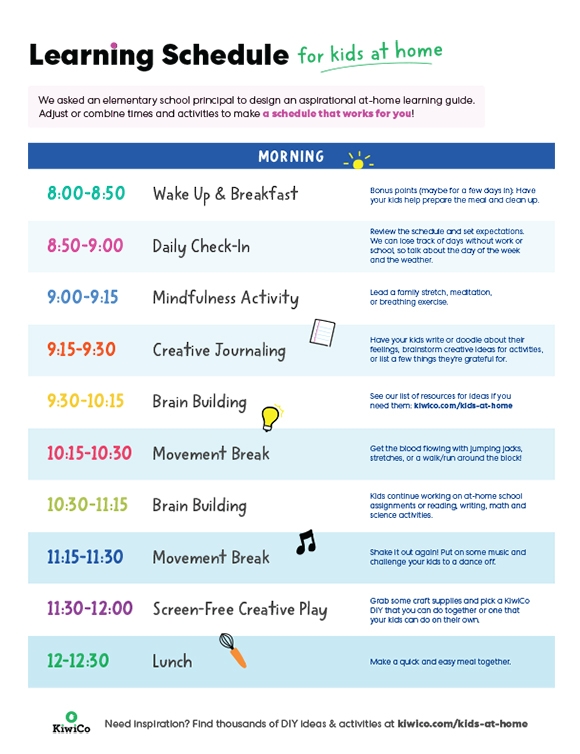 printable learning schedule worksheet