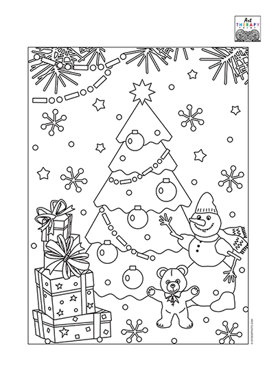 FREE! - Desenho de Árvore de Natal – Atividade de Colorir