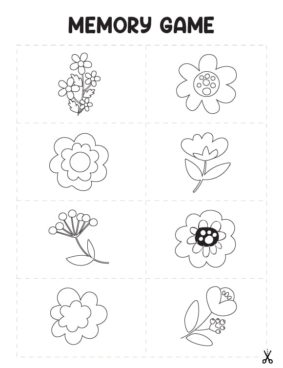 Printables Memory Game Coloring PageFlower HP® Official Site