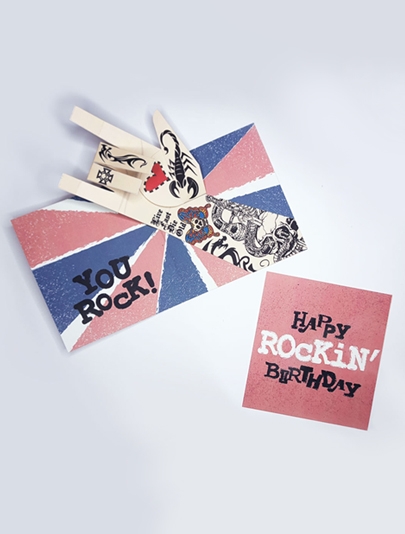 Rockin Birthday Card - This is a rock and roll birthday pop up card