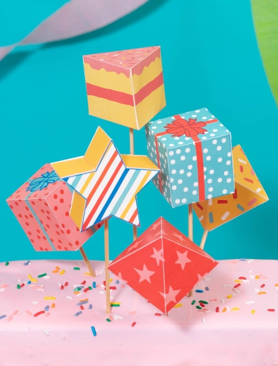 3D Birthday Shapes Craft - Create fun 3D birthday shapes to decorate