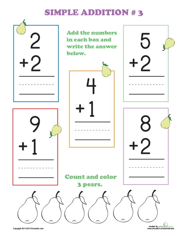 Printables - Preschool Addition #3 | HP® Official Site