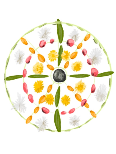 Nature Mandalas - This worksheet explains how to create a nature mandala with visual guides