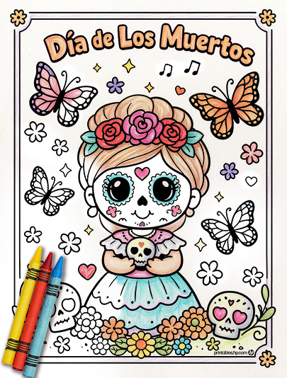 HP Coloring Halloween La Catrina