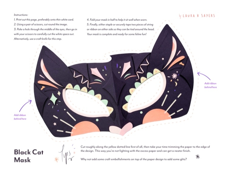 Black Cat Mask Template  Free Printable Papercraft Templates
