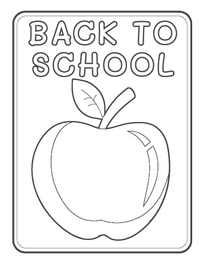 Back to school Coloring 2 - Printable back to school themed coloring page.