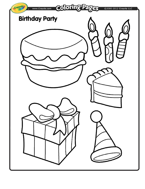 coloring pages birthday party