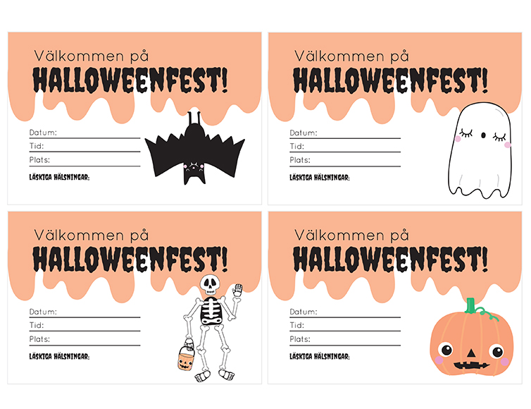 Printables - Inbjudningskort till Halloween - Kreativa Karin  HP 
