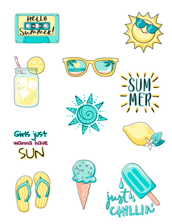 Summer Sticker sheet.