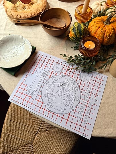 Thanksgiving Feast Coloring Page