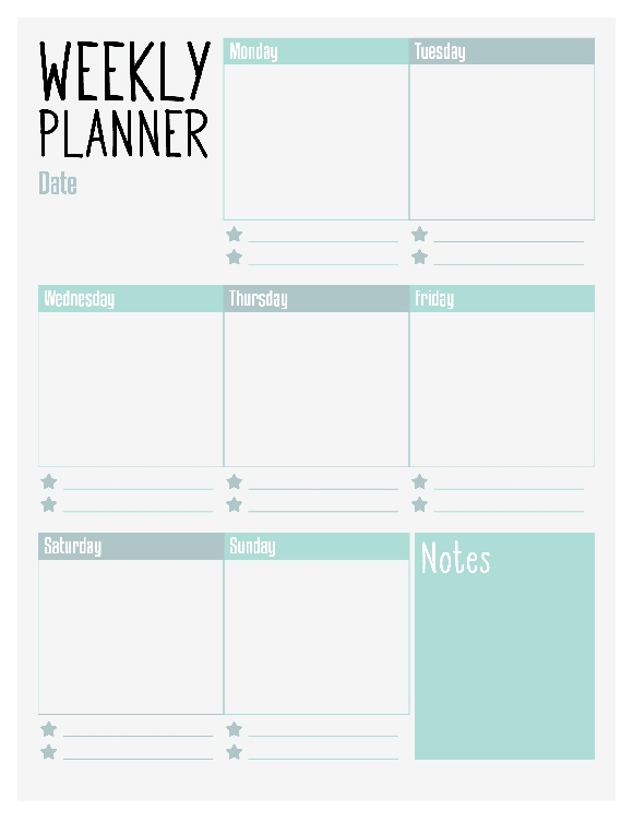 Printables - Weekly Planner 1 | HP® Australia
