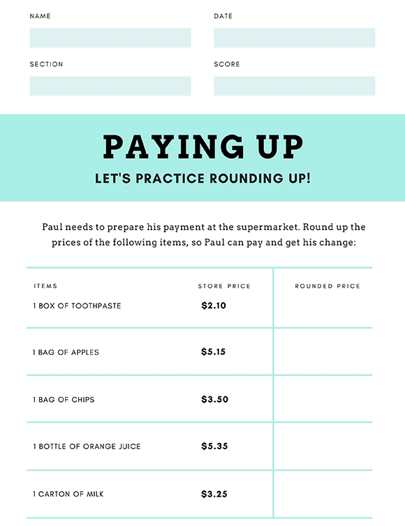 Printables Let's Practice Rounding Up! HP® United Kingdom