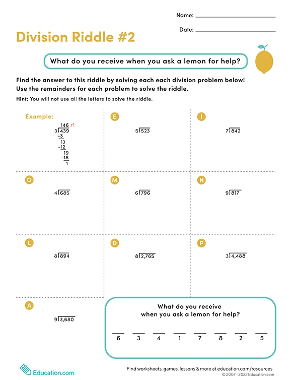 Printables Division Riddle 2 HP® Official Site