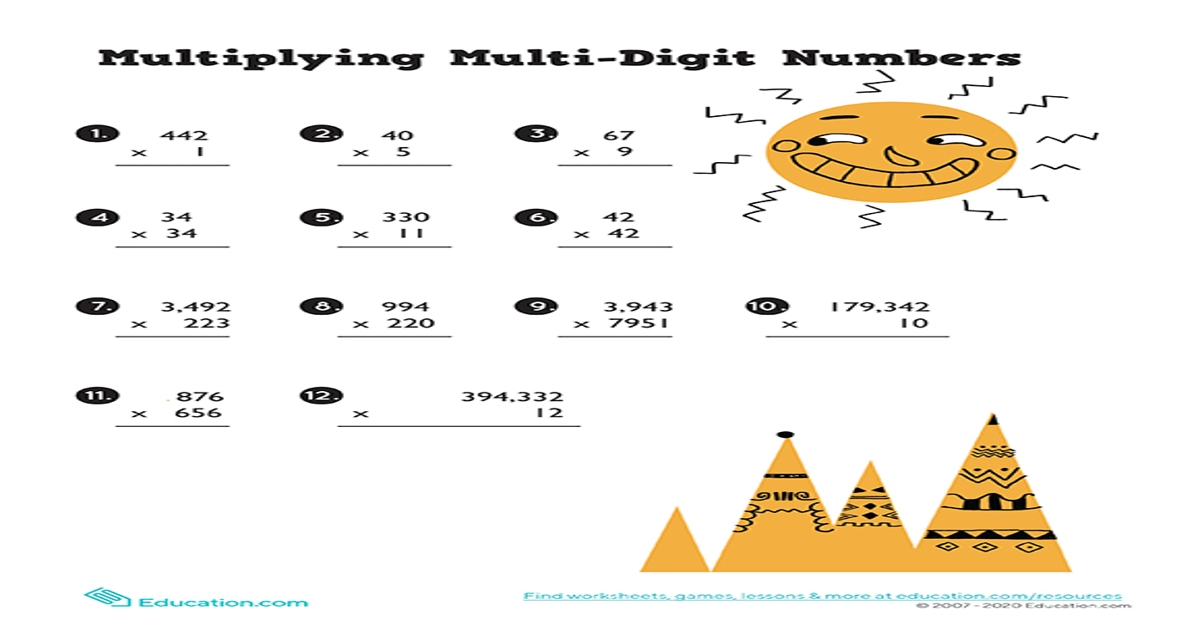 Printables Multiplying Multi Digit Numbers HP® Official Site