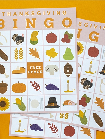 Thanksgiving Bingo - The image shows a Thanksgiving bingo game.