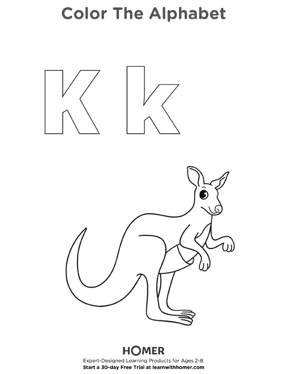 Printables - Color & Trace the Letter K | HP® Official Site