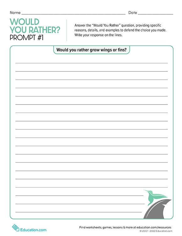 Printables Would You Rather? Prompt 1 HP® Official Site