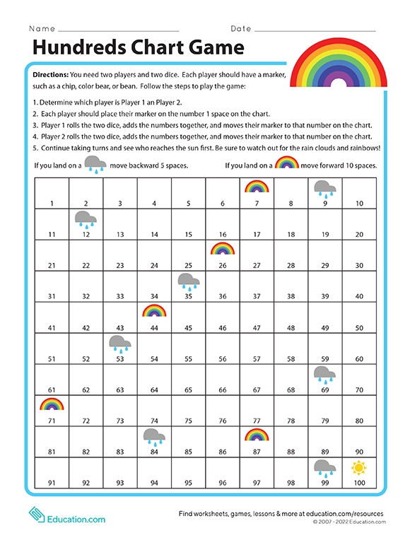 printables hundreds chart game hp official site