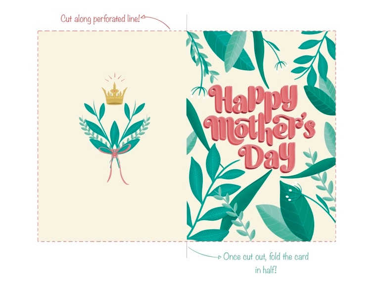 Printables 葉っぱの柄の母の日おめでとうカード Hp公式サイト