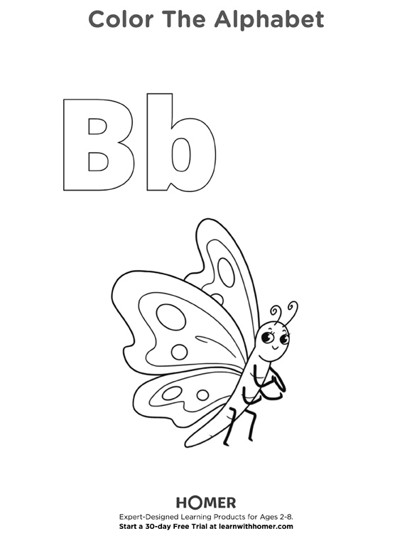 Printables - Color & Trace the Letter B | HP® Official Site